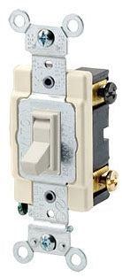 LEVITON Leviton 54504-2T 4-Way Framed Grounding Ac Quiet Toggle Switch, 120/277 VAC, 15 A, 1/2, 2 hp Power Rating