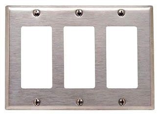 LEVITON Leviton 84411-40 3-Gang Decora/GFCI Device Mount Standard Size 302 Stainless Steel