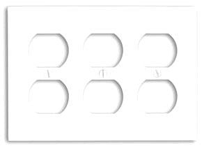 LEVITON Leviton 88030 3-Gang Smooth White Thermoset Device Mount Standard Duplex Receptacle Wallplate