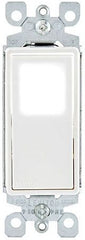 Leviton L56112W 1-Pole AC Quiet Rocker Switch, 120/277 VAC, 15 Amp, White Illuminated OFF
