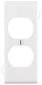 LEVITON Leviton PSC8-W Combination Sectional Duplex Receptacle Wallplate, 1 Gang, Thermoplastic Nylon, White