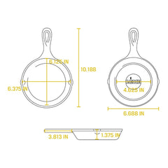 LODGE Lodge L3SK3 6.5 inches Cast Iron Preseasoned Skillet (Pack of 6)