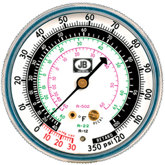 JB INDUSTRIES Jb Industries M2-250B Compound Gauge 2-1/2 inches Dial