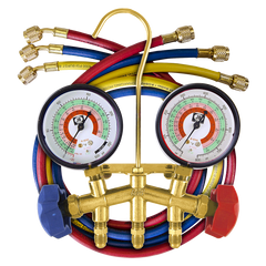 JB INDUSTRIES JB Industries M2-5-410AB 2-Valve Standard Brass Charging Manifold