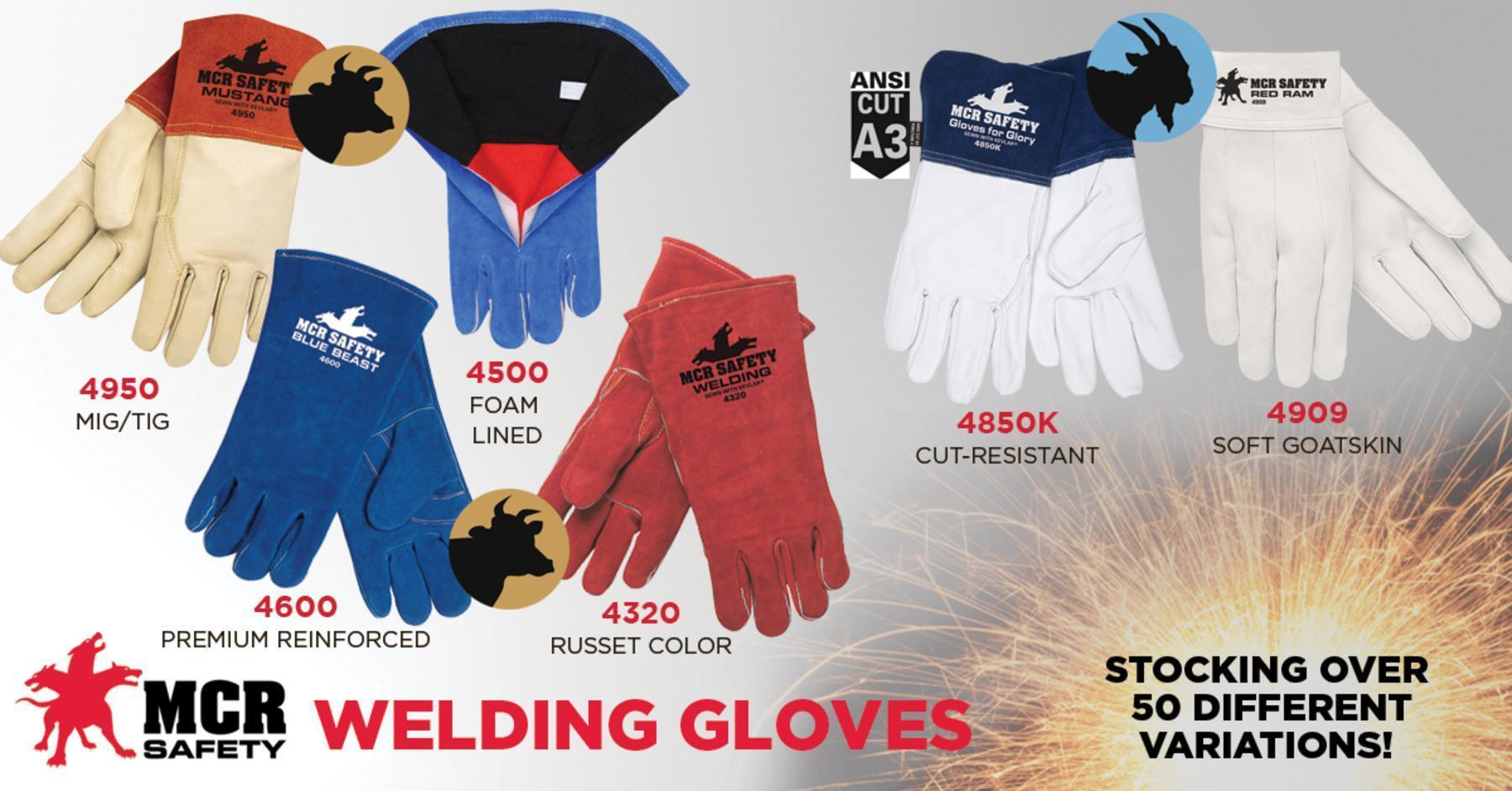 MCR SAFETY MCR Safety 4600 Blue Beast Protective Welding Gloves XL 13-1/2 inches