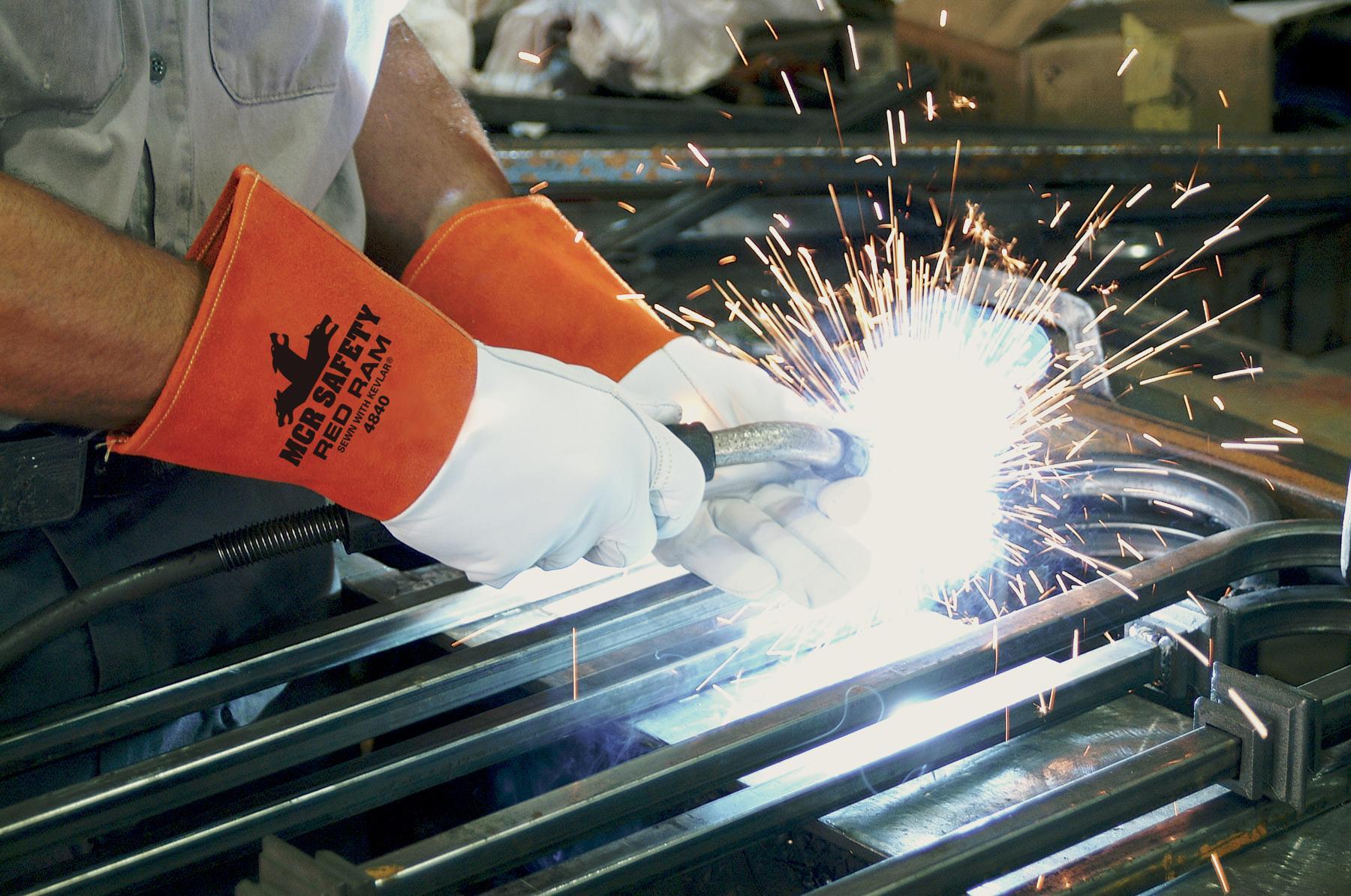 MCR SAFETY MCR Safety 4840L Red Ram Premium Grade MIG/TIG Welding Gloves Large