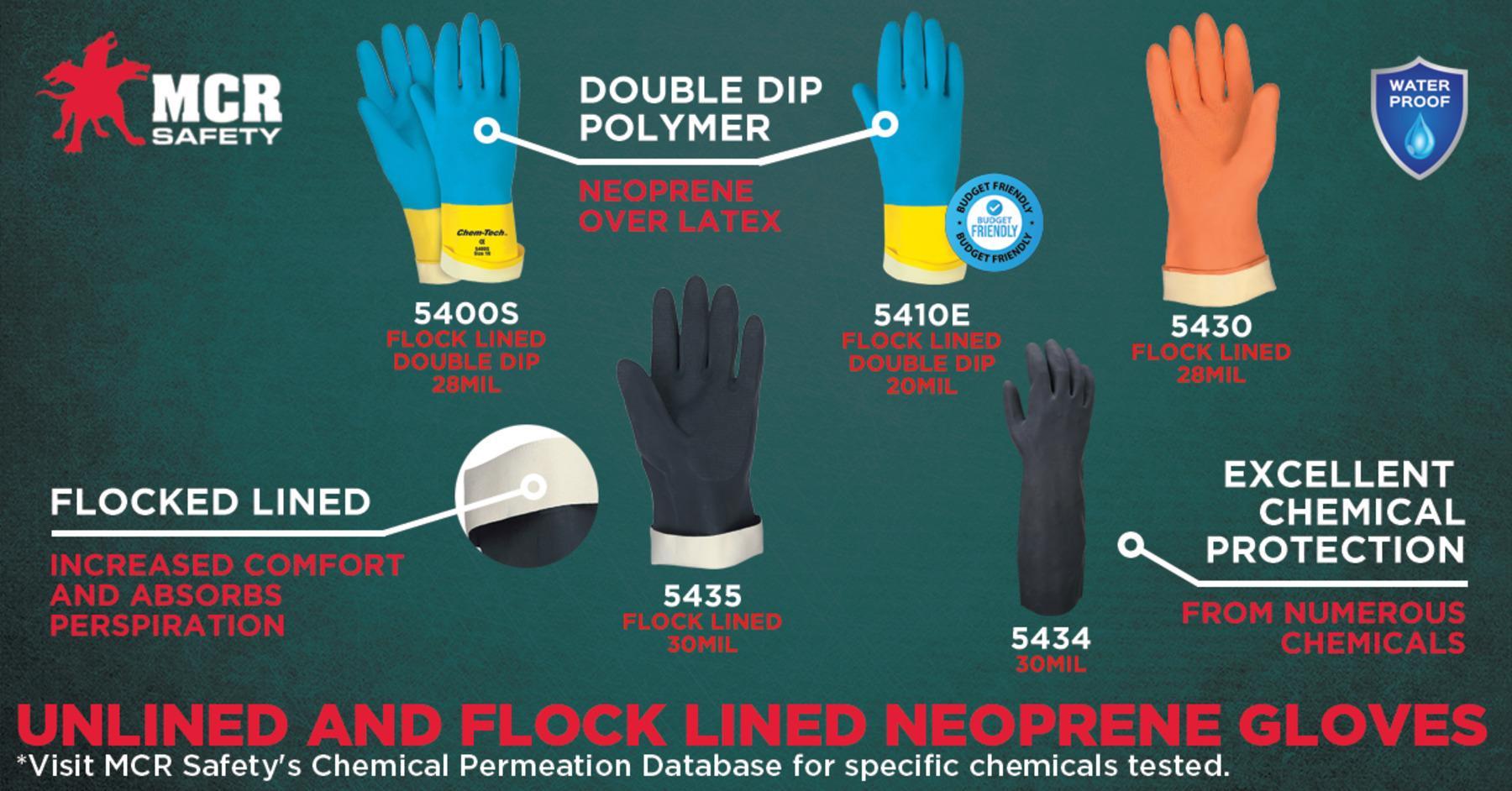 MCR SAFETY MCR Safety 5430XL Chemical-Resistant Gloves XL Orange