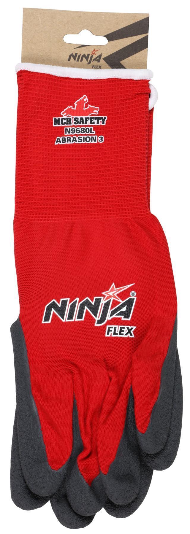 MCR SAFETY MCR Safety N9680XL Ninja Flex Dipped General Purpose Gloves X-Large Latex Rubber Palm