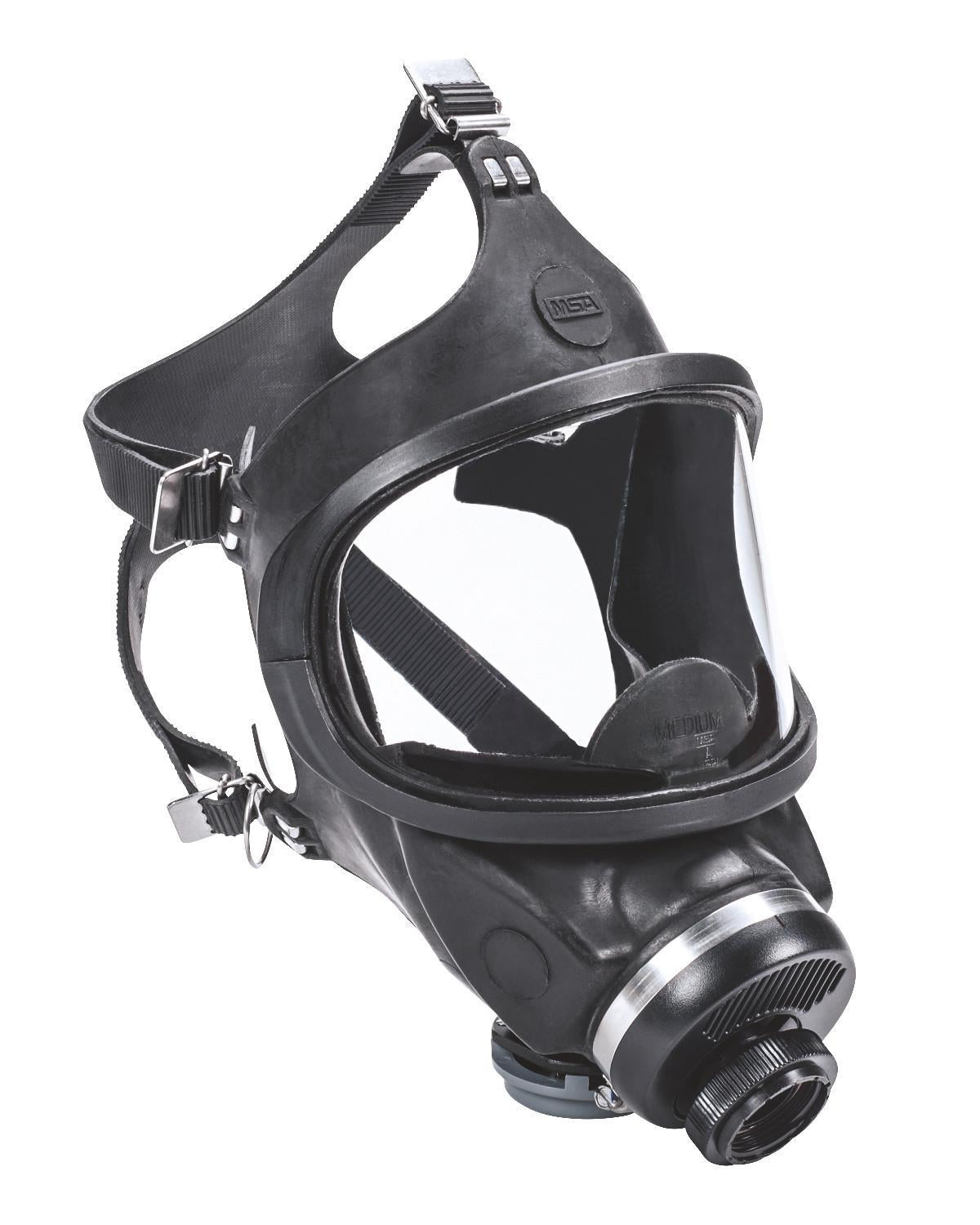 MSA SAFTEY MSA 457126 Ultravue Chin Type Facepiece With Nosecup and Speaking Diaphragm, M, 5-Point Strap Suspension, 40 mm Threaded Connection