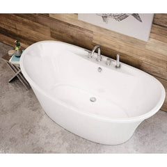 MAAX 106267-000-001 Maax Ariosa 66 Inch x 36 Inch x 28 Inch Acrylic Freestanding Soaking Bathtub, Center Drain, White