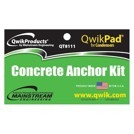 QWIK PRODUCTS Qwikproducts QT8111 QwikPad For Condensers Optional Concrete Anchor Kit