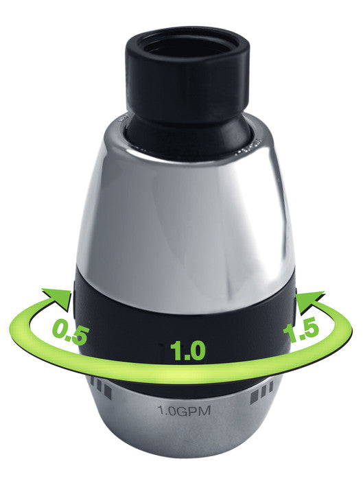 NIAGARA Niagara N2615CH Tri-Max 1-Spray Adjustable Flow Rate Showerhead 0.5-1.5 GPM