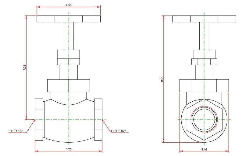 NIBCO NIBCO NL3400D Bronze Handwheel Multi-Turn Globe Valve 2 Inch FNPT 150 PSI SWP 300 PSI CWP