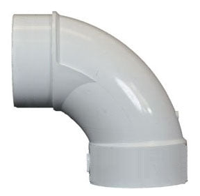 NDS NDS 31P0ST 3 x 3 Spigot x Hub White PVC Long Radius Solvent Weld Street Sewer and Drain 90D Elbow