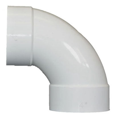 NDS NDS 31P0 3 x 3 Hub x Hub White PVC Solvent Weld Long Radius Sewer and Drain 90D Elbow