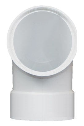 NDS NDS 31P0 3 x 3 Hub x Hub White PVC Solvent Weld Long Radius Sewer and Drain 90D Elbow