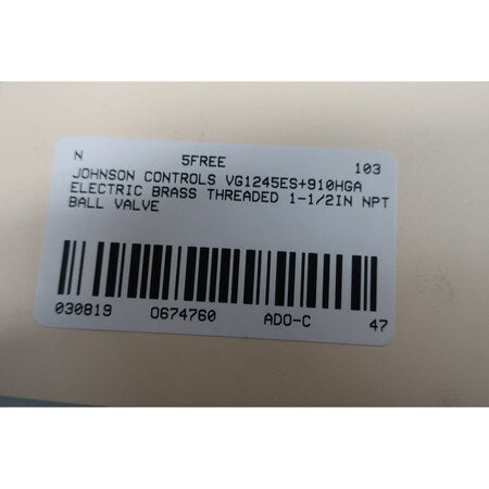 JOHNSON CONTROLS Johnson Controls VG1245ES+910HGA Electric Brass Threaded 1-1/2in NPT Ball Valve