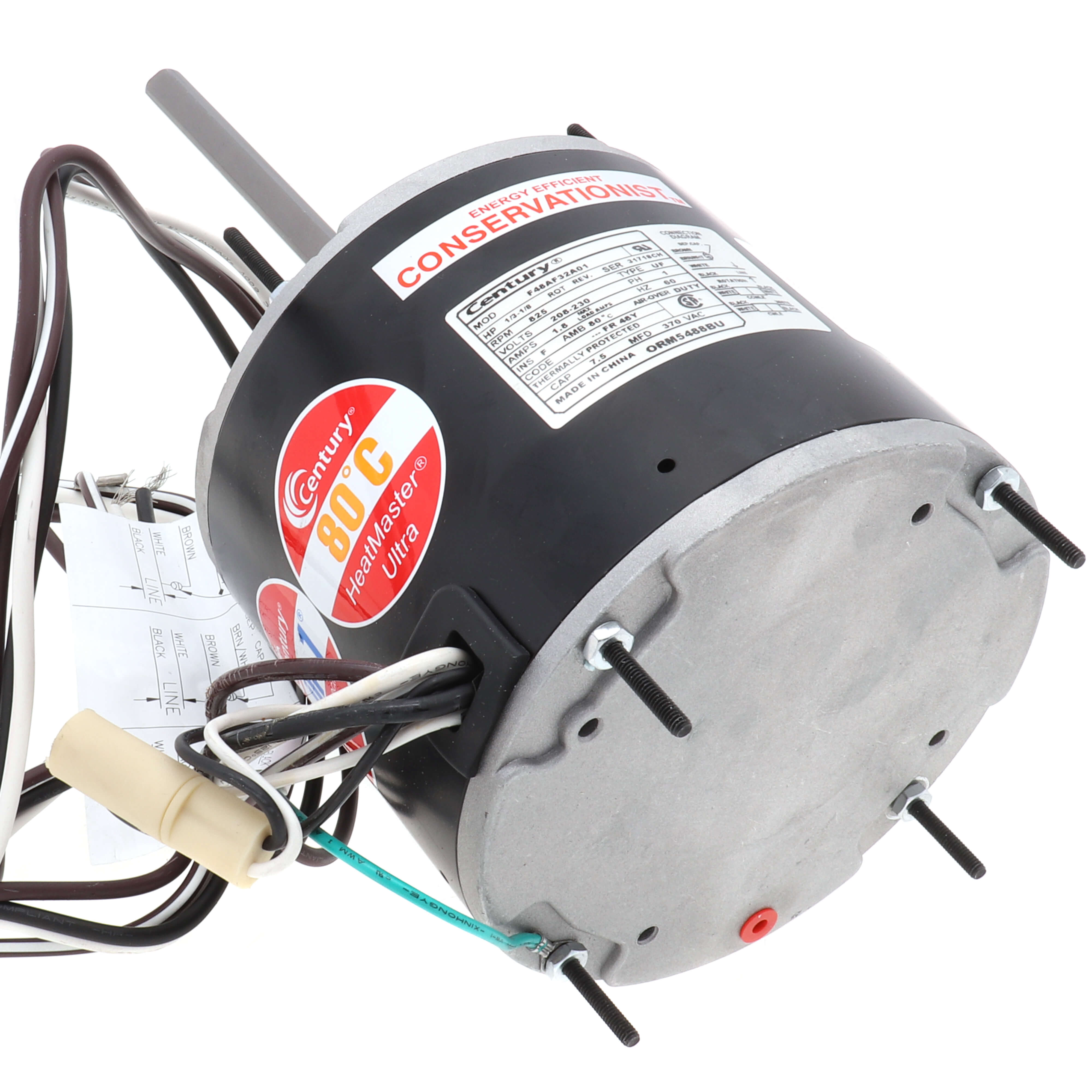 CENTURY MOTORS Century ORM5488BU Condenser Fan Motor 1/3 HP 825 RPM 208-230V