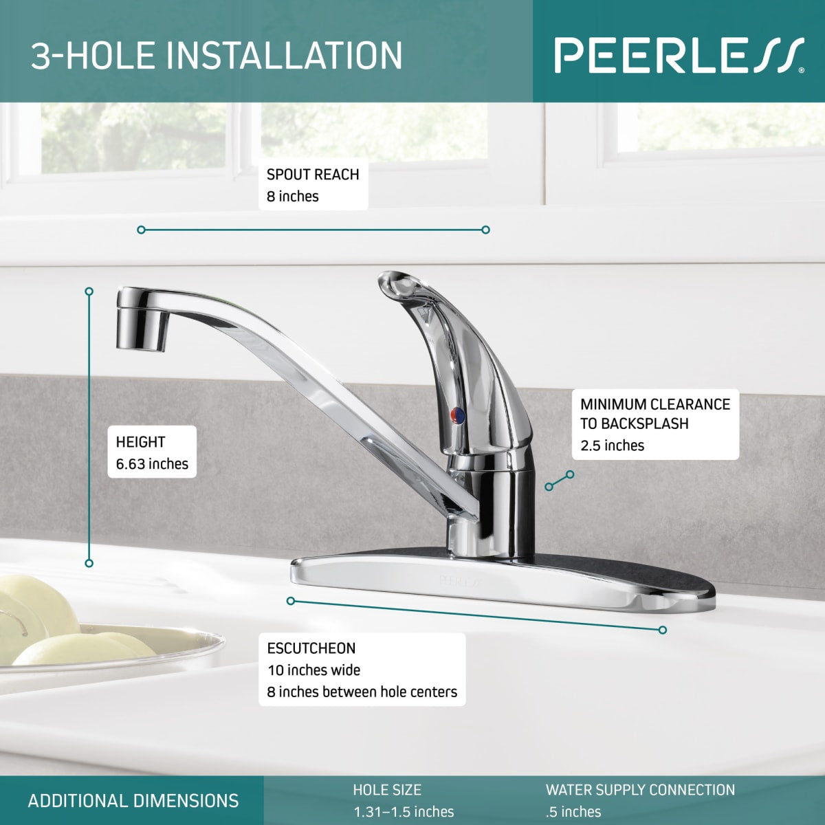 PEERLESS FAUCET Peerless Faucet P110LF Peerless Core: Single Handle Kitchen Faucet in Chrome