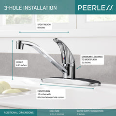 Peerless Faucet P110LF Peerless Core: Single Handle Kitchen Faucet in Chrome