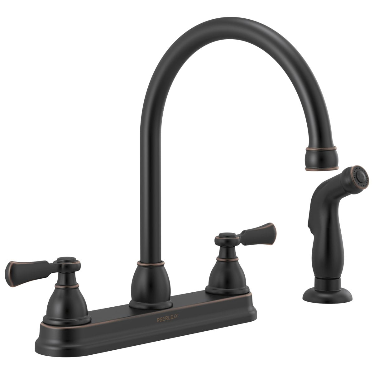 PEERLESS FAUCET Peerless Faucet P2865LF-OB Peerless Elmhurst Two-Handle Kitchen Faucet with Spray Oil Rubbed Bronze