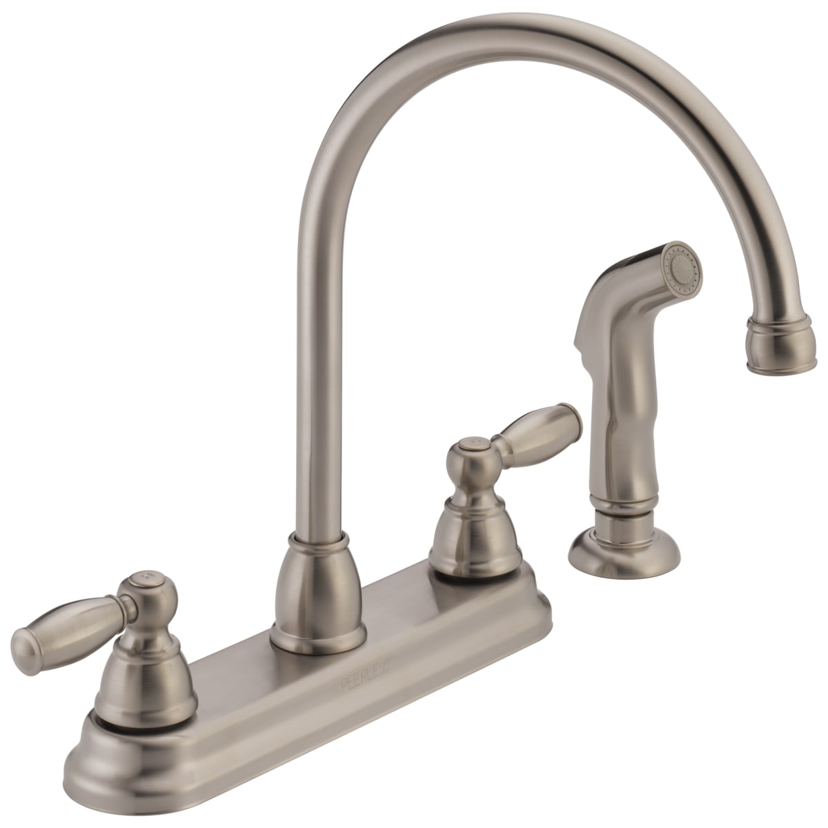 PEERLESS FAUCET Peerless Faucet P299575LF-SS Claymore Two Handle Kitchen Faucet with Side Spray Stainless Steel