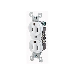 LEVITON Leviton 12650-W 15 Amp 125 Volt Co/alr Duplex Receptacle Straight Blade