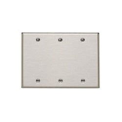 LEVITON Leviton 84033-40 3-Gang No Device Blank Wall Plate Standard Size Stainless Steel