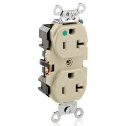 LEVITON Leviton 8300-HI 20 Amp 125 Volt Heavy Duty Hospital Grade Duplex Receptacle Straight Blade Replacement MPN
