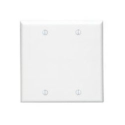LEVITON Leviton 88025 2-Gang No Device Blank Wallplate Standard Size Thermoset White
