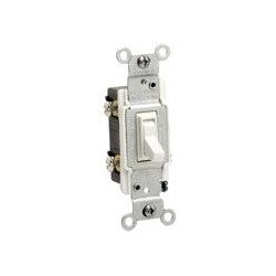 LEVITON Leviton 2653-2W 15 Amp, 120 Volt, Toggle Co/Alr 3-Way AC Quiet Switch, Residential Grade, Grounding, White