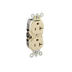 LEVITON Leviton 5362-S 20-Amp, 125-Volt, Industrial Heavy Duty Grade, Straight Blade, Industrial Grade, Self Grounding