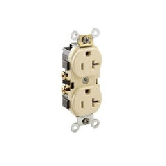 Leviton CR20-I 20A 125V Narrow Body Duplex Receptacle Straight Blade Commercial, Ivory (15 Pack) Replacement MPN