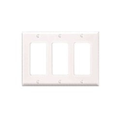 LEVITON Leviton PJ263-W 3-Gang Decora/GFCI Decora Wallplate, Midway Size, White