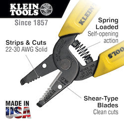KLEIN TOOLS Klein Tools 11047 Wire Stripper/Cutter 22-30 AWG Solid Wire