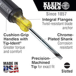 KLEIN TOOLS Klein 608-4 1/8-Inch Cabinet Tip Mini Screwdriver 4-Inch