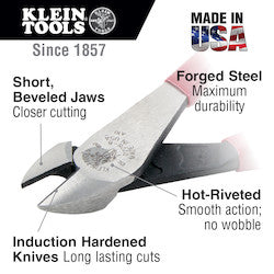 KLEIN TOOLS Klein D200028GLW Pliers, Hi-Viz Diagonal-Cutters, 8 Inch