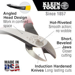 KLEIN TOOLS Klein Tools D248-8 Angled Head Diagonal-Cutting Pliers 8-1/16