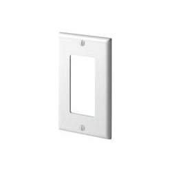 LEVITON Leviton 80401-NW 1-Gang Decora Wallplate, Standard Size, White