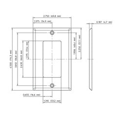 LEVITON Leviton 84401-40 1-Gang Decora/GFCI Device Decora Wall Plate, Standard Size, 302 Stainless Steel