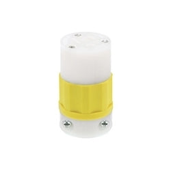 LEVITON Leviton 5269-CY Connector 15 Amp 125 Volt NEMA 5-15R 2P 3W Yellow-White