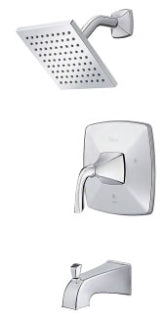PFISTER Pfister LG89-8BSC Bronson Professional Grade Tub and Shower Trim, 1.8 gpm Shower, Polished Chrome