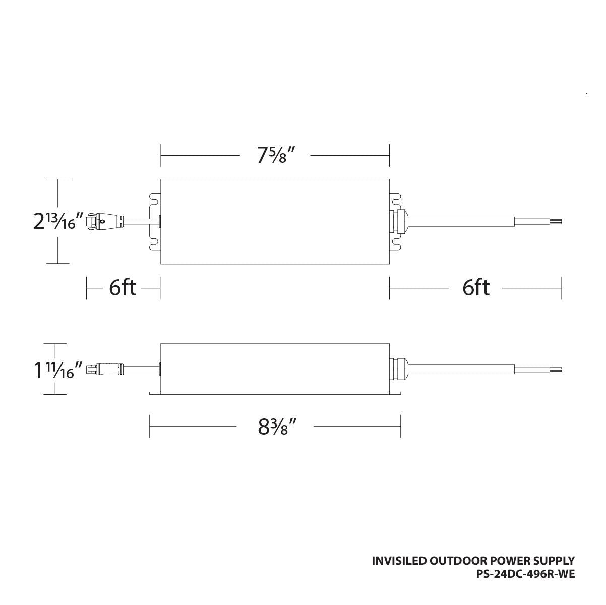 WAC LIGHTING Wac Lighting PS-24DC-U96R-WE InvisiLED Outdoor Power Supply IP67 96W 120-277VAC/24VDC