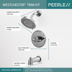 Peerless Faucet PTT14423 Tub/Shower Trim 1L 14S in Chrome