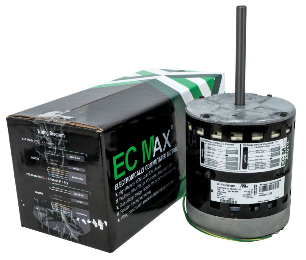 EC MAX EC Max 46013 EC Direct Drive Blower Motor 1/3 HP 115/208 to 230 VAC 50/60 Hz Replacement MPN