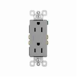 LEGRAND Legrand-Pass & Seymour 885TRGRY Decorator Tamper-Resistant Receptacle 15 Amp 125 Volt Gray