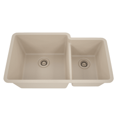 DAKOTA Dakota Plumbing GSE-QC6040LD-BE 60/40 Undermount Kitchen Sink