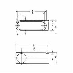 ABB DALR-1-CG Red Dot D-Pak Conduit Body 1/2 in