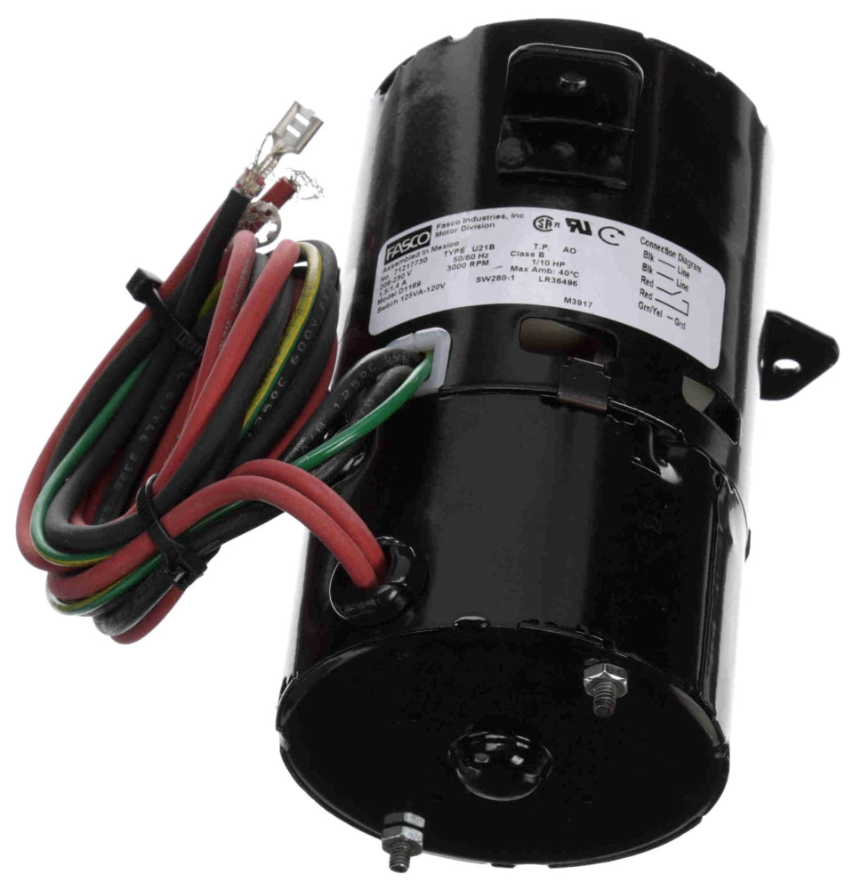 GENTEQ MOTORS Fasco D1169 1/10HP 3000RPM CCW 3.3 Diameter 208-230 Volts Draft Inducer Motor