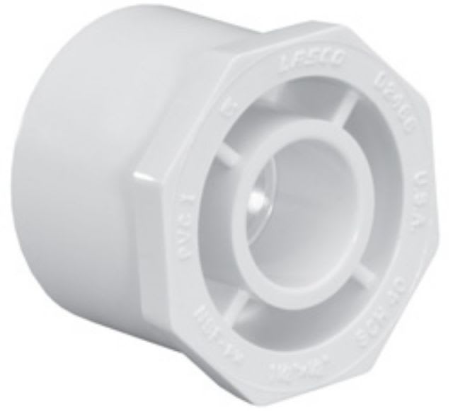 SPEARS Spears 437-131 PVC Pipe Fitting Bushing Schedule 40 White 1 Spigot x 3/4 Socket